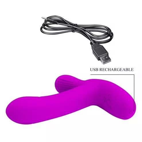 Вибратор PRETTY LOVE- Geri Purple, 12 vibration functions 3 licking settings Wireless remote contro