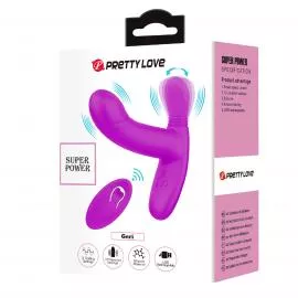 Вібратор PRETTY LOVE- Geri Purple, 12 vibration functions 3 licking settings Wireless remote contro - 9