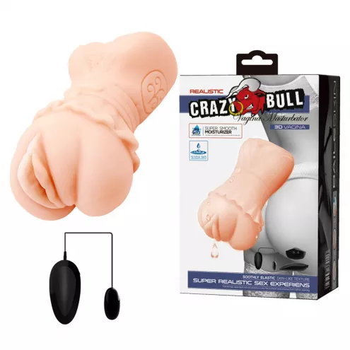 Мастурбатор CRAZY BULL Realistic Vagina Masturbator, Vibration Water lubricant