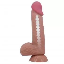 Фалоімітатор Sliding Skin Bendable 8.1, тілесний - 3