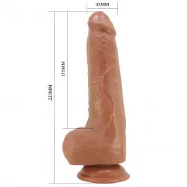 Фалоімітатор з мошонкою PRETTY LOVE - DRACO 9.2(233mm) Sliding Skin Series TPR, Suction base - 2