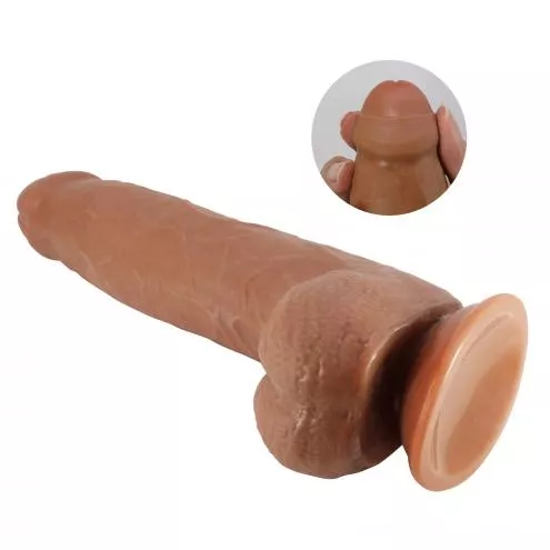 Фалоімітатор з мошонкою PRETTY LOVE - DRACO 9.2(233mm) Sliding Skin Series TPR, Suction base
