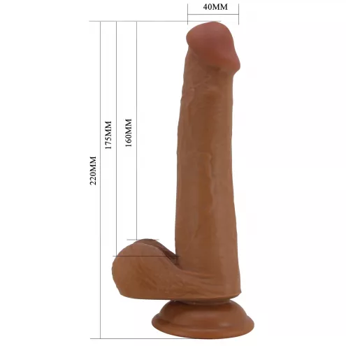 Фаллоимитатор с мошонкой PRETTY LOVE TALLEN 8.7(220mm) Sliding Skin Series TPR, Suction base