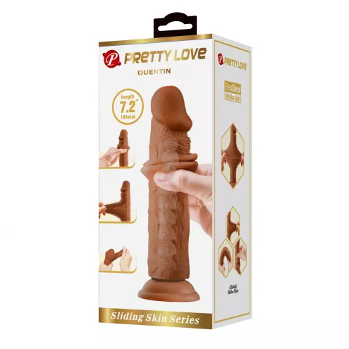 Фалоімітатор PRETTY LOVE QUENTIN 7.2(184mm) Sliding Skin Series TPR, Suction base Bendable