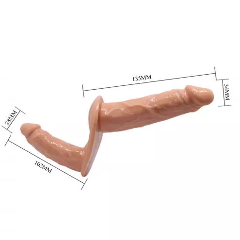Страпон для подвійної стимуляції BAILE- DOUBLE DILDOS Strap On