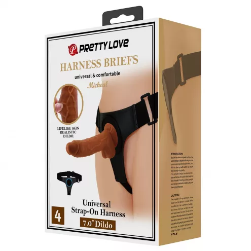 Страпон HARNESS BRIEFS- Micheal, Universal Strap-On, 7.0'' Dildo