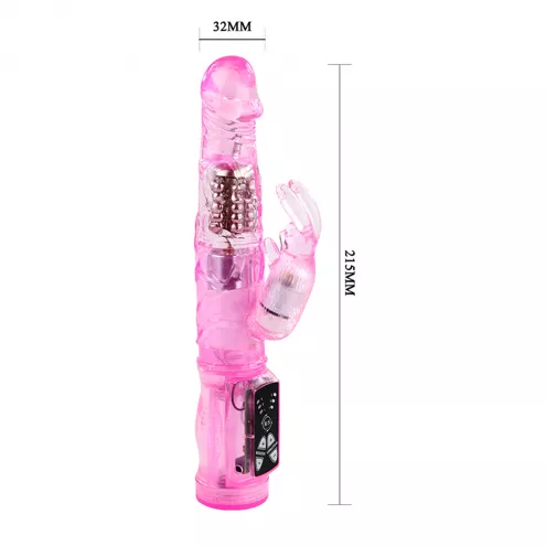Вибратор Hi-tech вибратор с стимуляцией BAILE- Rabbit, 3 rotation functions 3 vibration functions