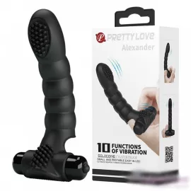Вібронасадка на палець Pretty Love Alexander Finger Vibrator Black - 1