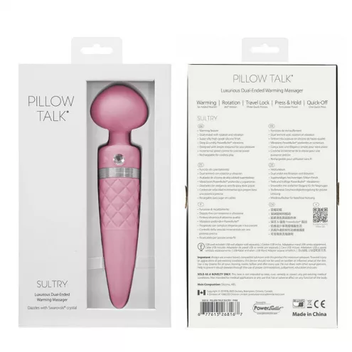 Вібромасажер PILLOW TALK Sultry Pink із кристалом Сваровські