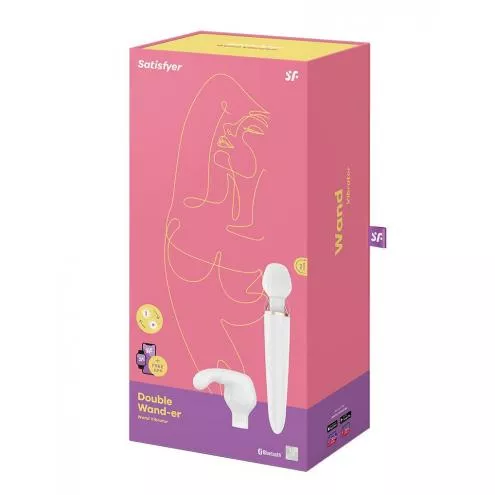 Вибромассажер со сменной головкой Satisfyer Double Wand-er