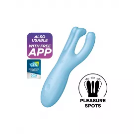 Кліторальний смарт-вібратор Satisfyer Threesome 4 Blue - 1
