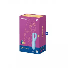 Кліторальний смарт-вібратор Satisfyer Threesome 4 Blue - 2