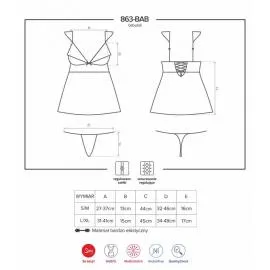 Комплект Obsessive 863-BAB-3 babydoll Красный S/M - 5
