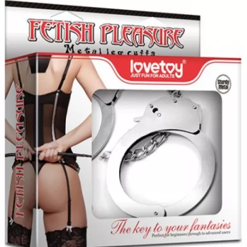 Металеві поножі - Fetish Pleasure Metal Leg Cuffs Silver