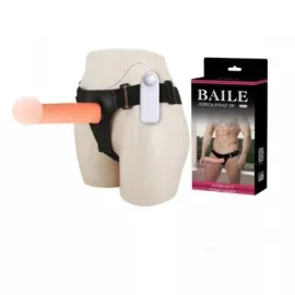 Порожнистий фаллопротез Strap On Vibrating Flesh з вібрацією для пари - 1