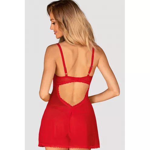 Комплект Obsessive Chilisa babydoll (Червоний, M/L)