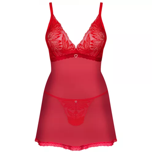 Комплект Obsessive Chilisa babydoll (Червоний, M/L)