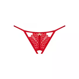 Стринги Obsessive Ingridia otwarte (Красный, M/L) - 5