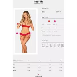 Комплект Obsessive Ingridia set (Красный, M/L) - 5