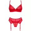 Комплект Obsessive Ingridia garter belt set (Красный, M/L)