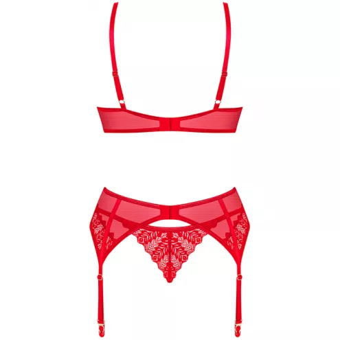 Комплект Obsessive Ingridia garter belt set (Красный, M/L)