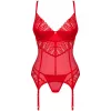 Комплект Obsessive Ingridia corset (Червоний, XS/S)