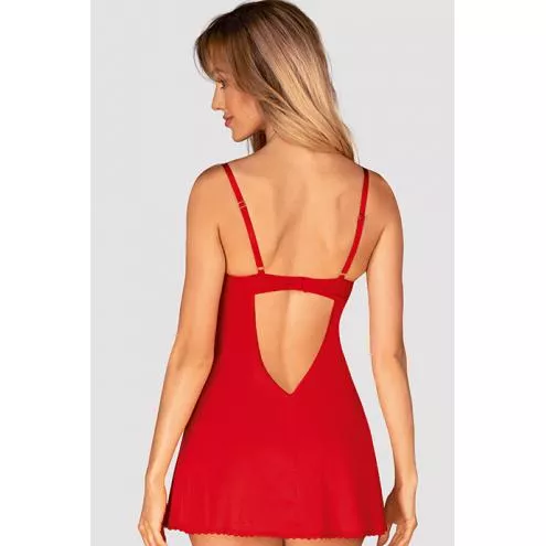 Комплект Obsessive Ingridia chemise (Красный, XS/S)