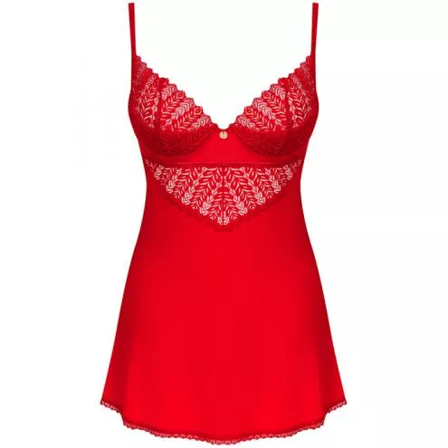 Комплект Obsessive Ingridia chemise (Красный, XS/S)