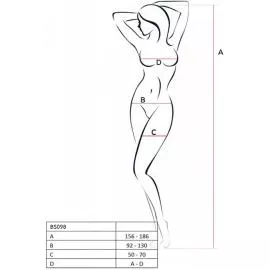 Комбинезон-сетка Passion BS098 (Белый, S/M/L) - 5