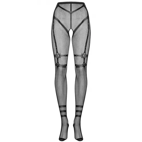 Колготки Obsessive S123 с разрезом (Черный, S/M/L)
