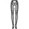 Колготки Obsessive S123 с разрезом (Черный, S/M/L)