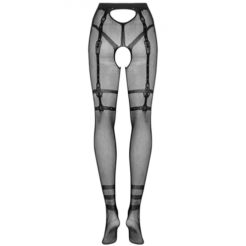 Колготки Obsessive S123 с разрезом (Черный, S/M/L)