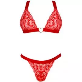 Комплект Obsessive Elianes set (Красный, M/L) - 5