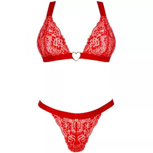 Комплект Obsessive Elianes set (Червоний, M/L)