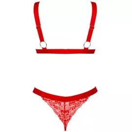 Комплект Obsessive Elianes set (Красный, M/L) - 6