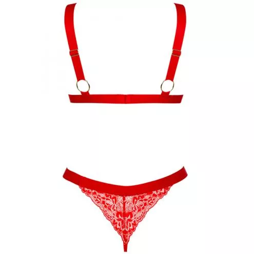 Комплект Obsessive Elianes set (Червоний, M/L)