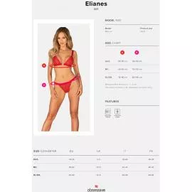 Комплект Obsessive Elianes set (Красный, M/L) - 7