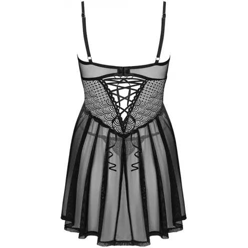 Комплект Obsessive Chemeris babydoll (Чорний, XS/S)