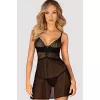 Комплект Obsessive Chemeris babydoll (Чорний, XS/S)