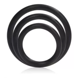 Эрекционные кольца Silicone Support Rings (черный) - 1