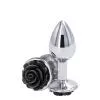 Ns Novelties Rose Buttplug S - Анальна пробка срібляста з чорним