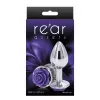Ns Novelties Rose Buttplug M - Анальна пробка срібляста з фіолетовим