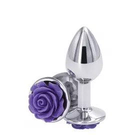 Ns Novelties Rose Buttplug S - Анальна пробка срібляста з фіолетовим - 1