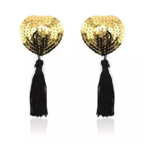 Прикраси для сосків Toyz4lovers Heart Shine Nipples Tassels, золоті