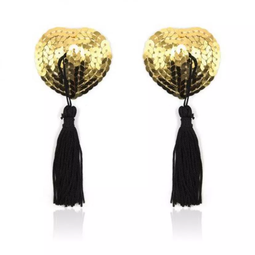 Прикраси для сосків Toyz4lovers Heart Shine Nipples Tassels, золоті