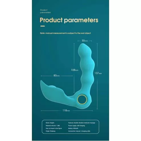 Вібростимулятор простати Boss Series Angelo Male Prostate Triple Stimulation, бірюзовий