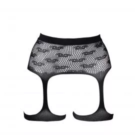 Пояс-подвязка Kiss Garterbelt из сетки с принтом поцелуи - 2