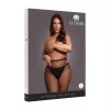Колготки сетчатые с вырезами Plus Size, черные с золотым глитером