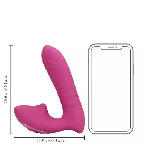 Вибратор для точки G Loveline Thrusting and Tapping Vibrator - Powerful Pink