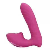 Вибратор для точки G Loveline Thrusting and Tapping Vibrator - Powerful Pink